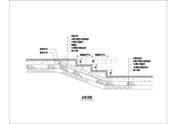 某市台阶踏步大样施工详图（全套）-图二