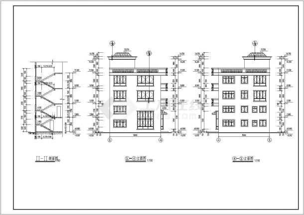 某地私人住宅楼全套建筑图（共5张）-图二