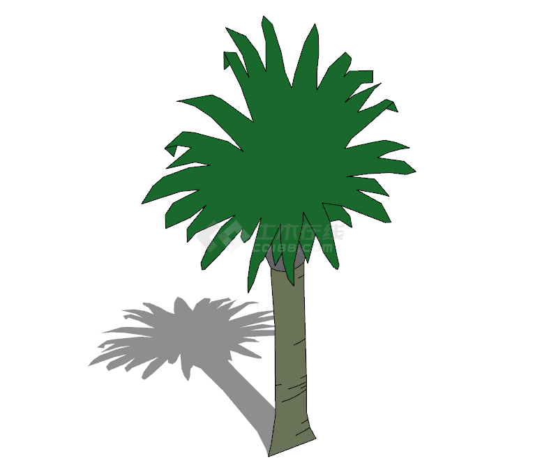 新中式仿真椰子树景观植物su模型-图二