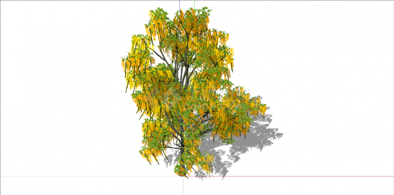 现代双色系观赏型树su模型-图二