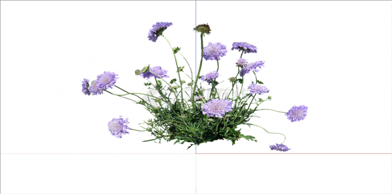 现代紫色花朵绿叶组合su模型-图二