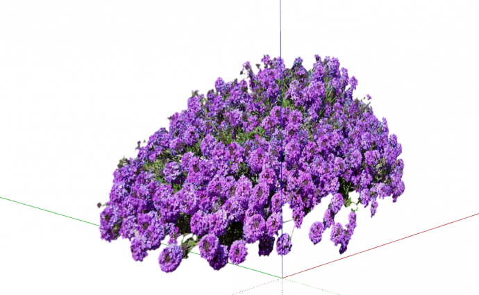 现代紫色的圆形花丛su模型_图1