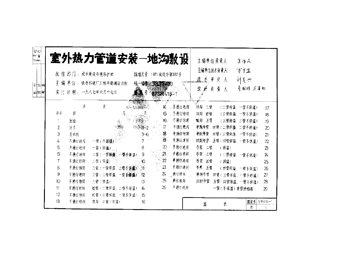 室外热力管道安装-地沟敷设图集