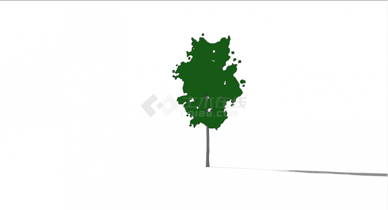 绿色树叶景观植物小品su模型-图二