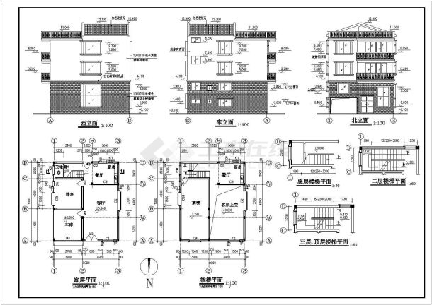 某住宅楼建筑施工图纸平立面图（共7张）-图一