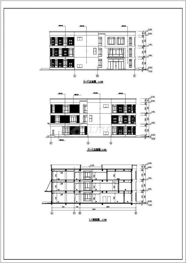 三层扇形综合楼全套建筑施工图纸（全集）-图二