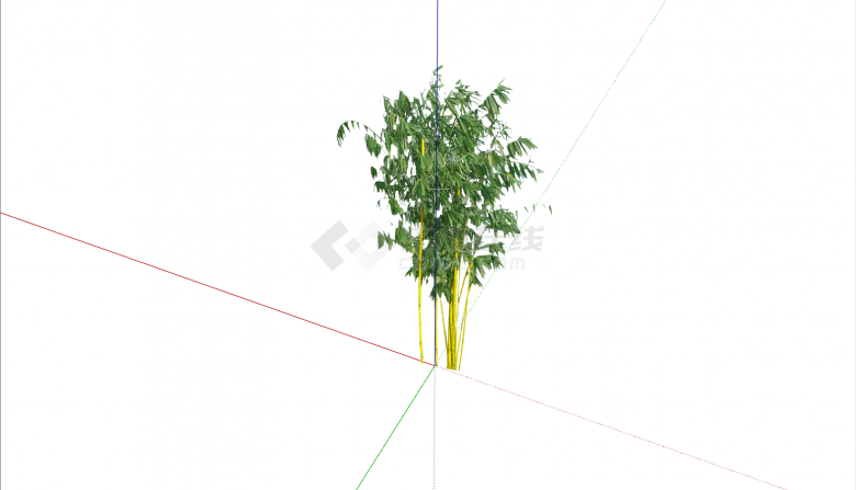 几棵细高的绿色乔木su模型-图二