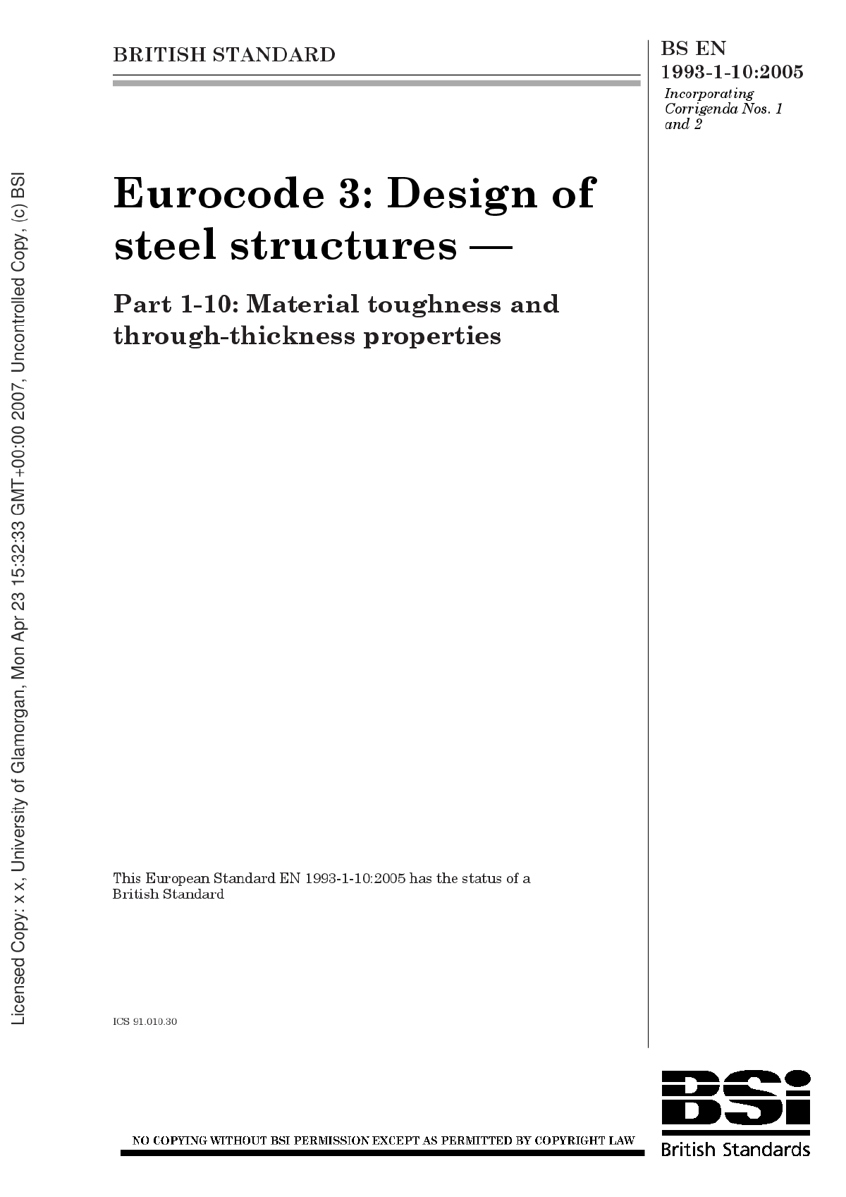全套欧洲规范EN1993-1-10