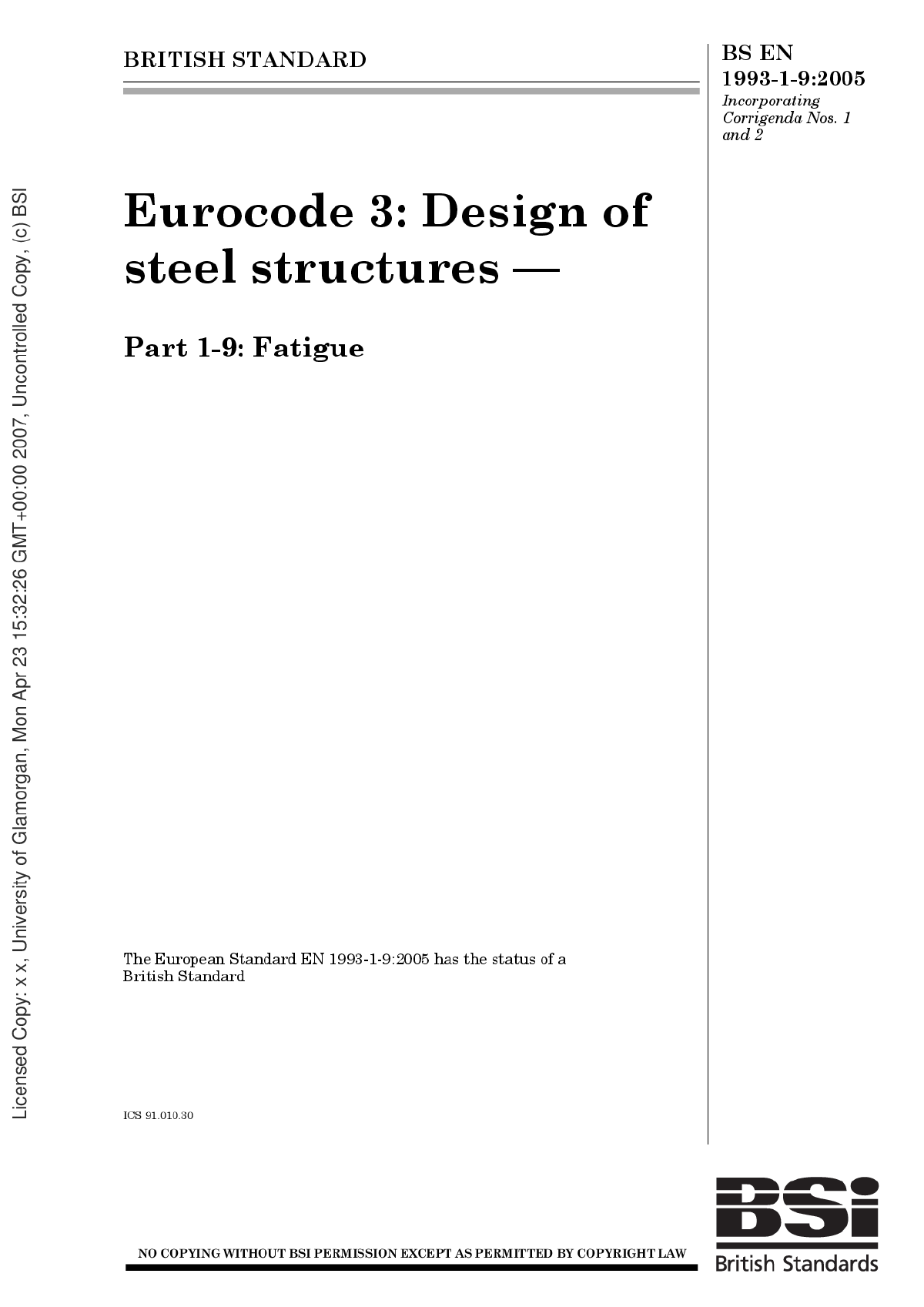 全套欧洲规范EN1993-1-9