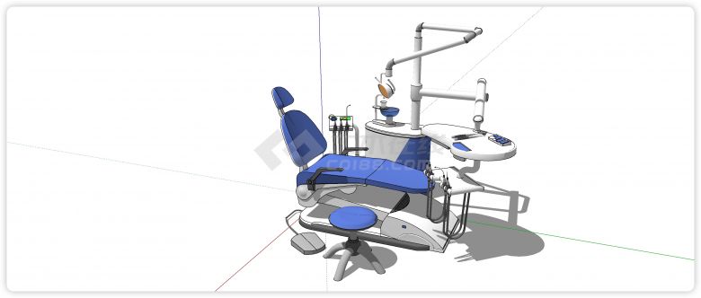 多功能牙科医疗床医疗器械su模型-图一