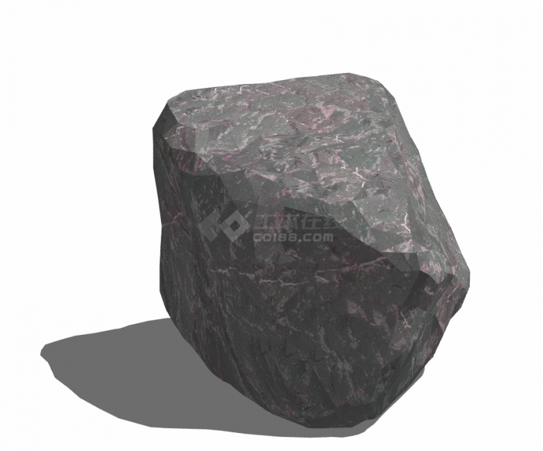 一块带有紫色的花纹的石头su模型-图一