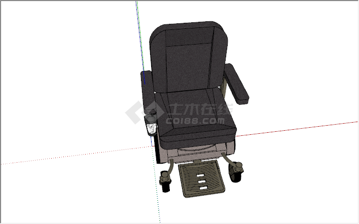 现代单人智能灰色轮椅su模型-图二
