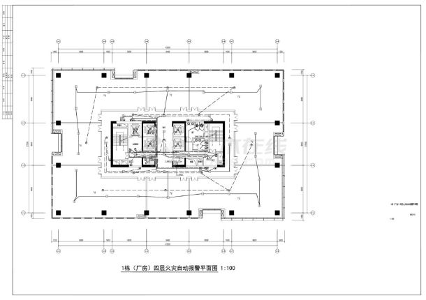 1栋厂房四层火灾自动报警平面图-图一