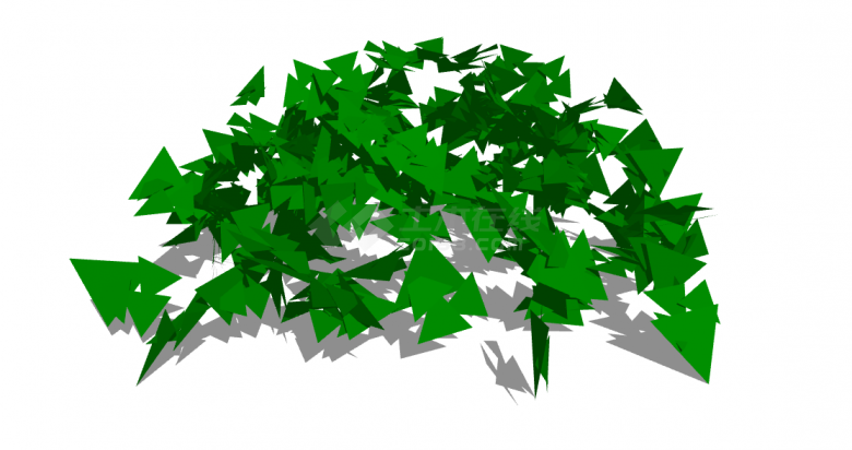 一株茂密的带有绿色树叶的植物su模型-图一