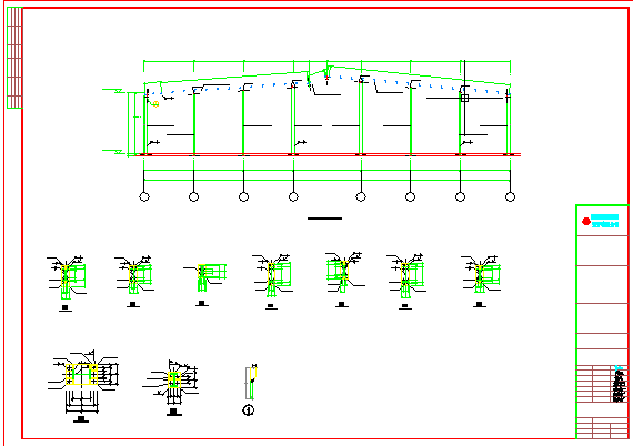 某单层钢结构门式刚架结构厂房CAD施工布置详图_图1
