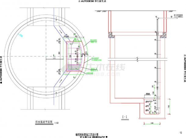 10-排水泵站工艺设计图（暗挖泵站）CAD-图一
