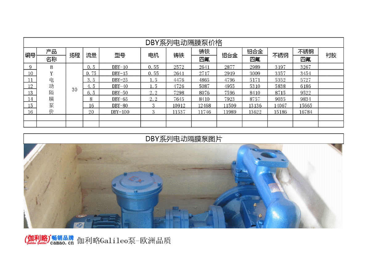 电动隔膜泵价格表报价表-图二