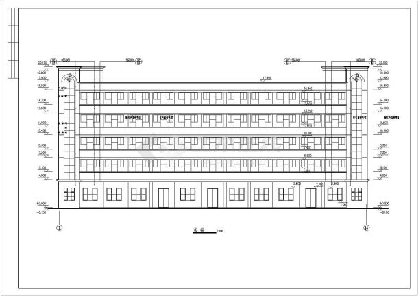五层框架结构职工宿舍楼建筑设计图纸（共9张）-图一