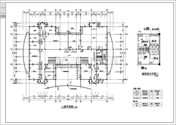 某地小区小型会所建筑设计平面布置图-图一