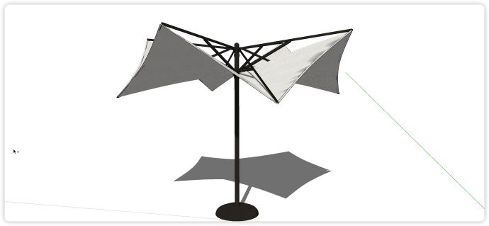 海星造型户外遮阳伞su模型_图1