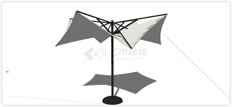 海星造型户外遮阳伞su模型-图一