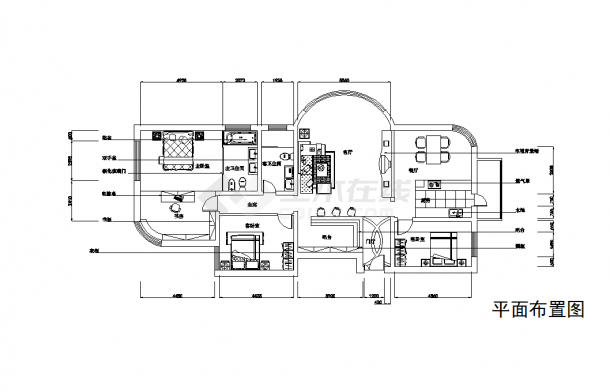 某地黑的经典风格住宅施工图CAD图纸-图二