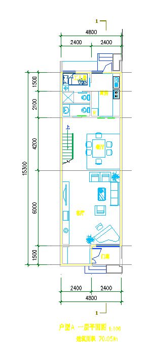 某地住宅户型设计平立面图（共5张）-图二