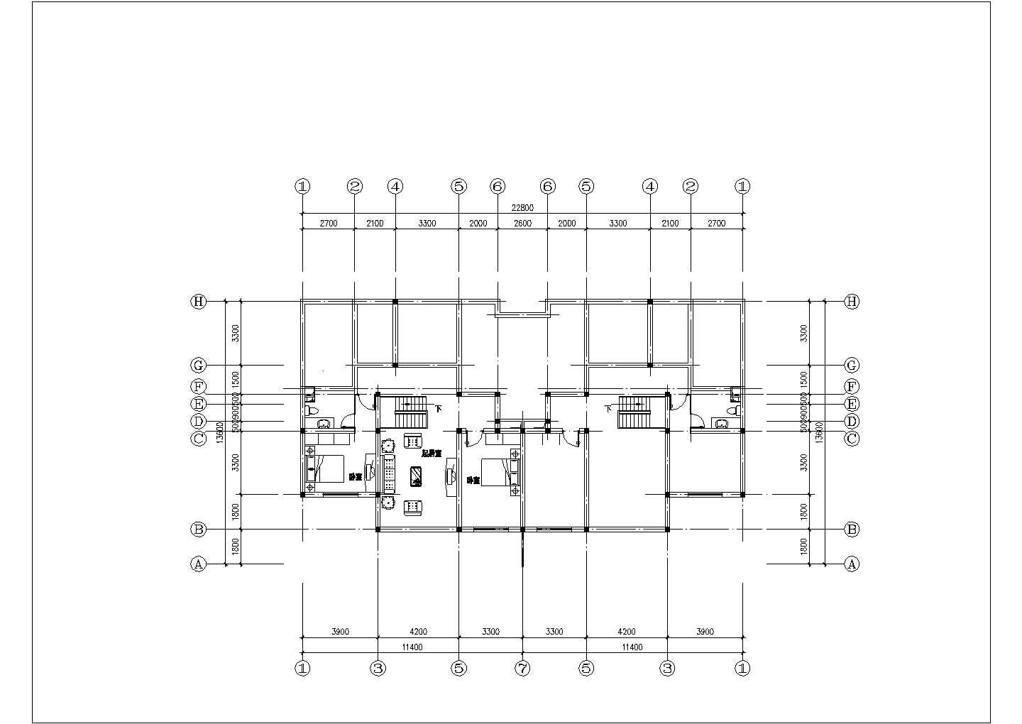 某地住宅户型详细建筑设计平面图纸