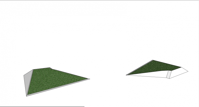 绿色植物三角曲线座椅su模型_图1