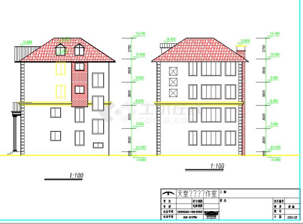 【江苏省】某地区小型六层住宅楼建筑设计图（共8张）-图一