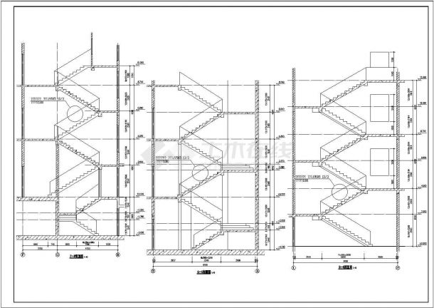 某摩天大楼楼梯大样详细设计图（共8张）-图二