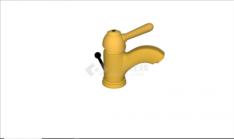 现代金黄色浴室水龙头su模型-图二