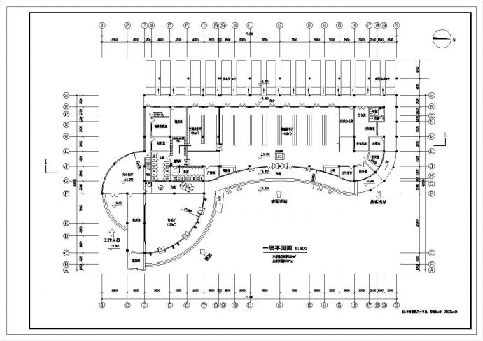 某地区汽车站方案设计CAD图(总图)_图1