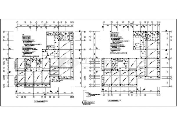 混凝土框架办公楼钢结构图（共17张）-图一