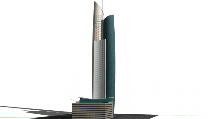 现代高层办公楼建筑su模型_图1
