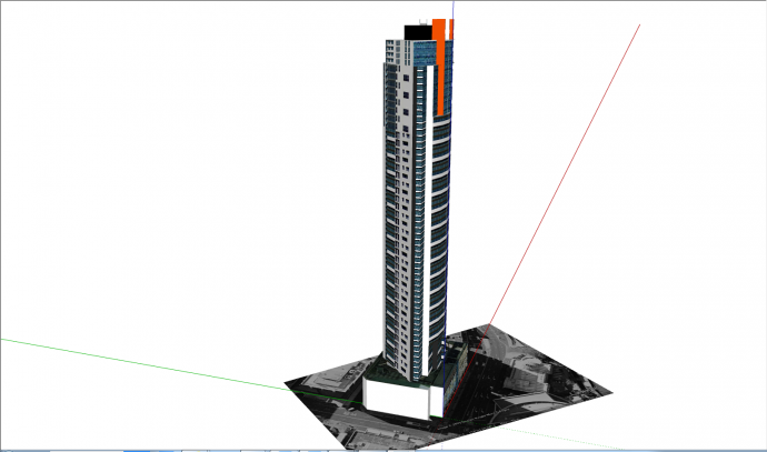现代高层式办公大楼su模型_图1