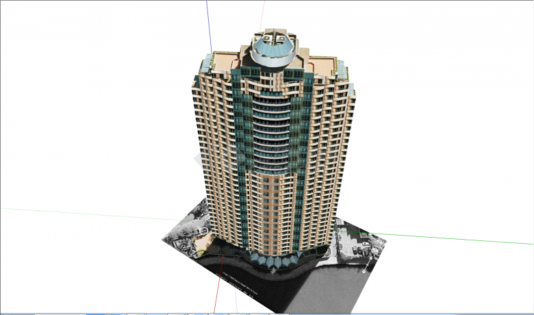 现代高级高层办公楼su模型-图二