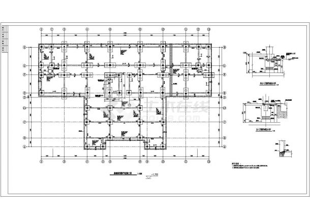 8度半区某医院隔震（坡屋面）全套建筑结构图-图二