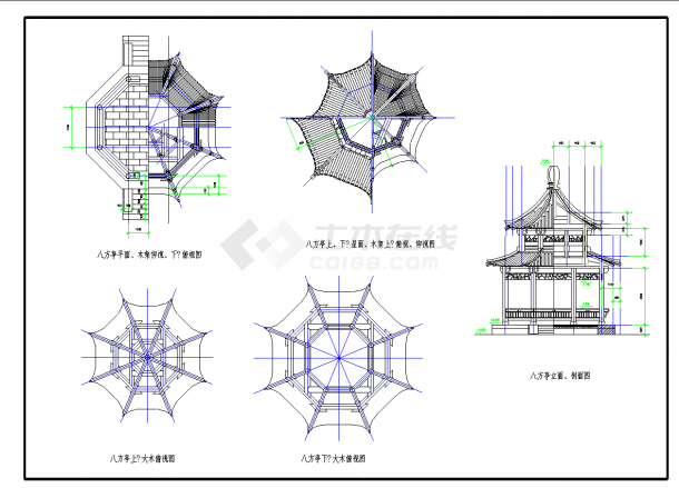 【河南省】某地区古亭建筑全套图纸-图一