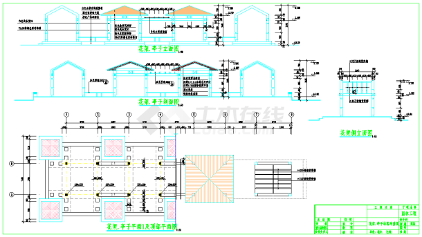 某地区花架.亭子施工大样图（含设计说明）-图一