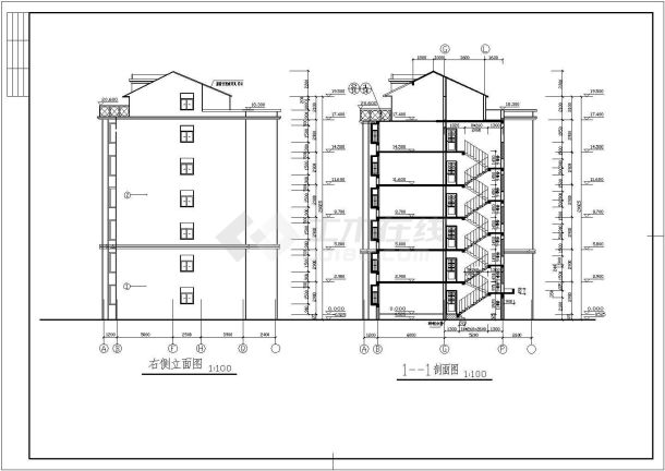 某地区带屋顶窗、带跃层住宅建筑施工图-图一