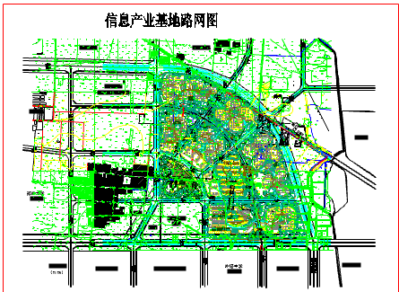 【郑州】某信息产业基地路网建筑设计图-图一