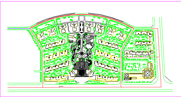 某地小型中央花园建筑设计规划详图_图1
