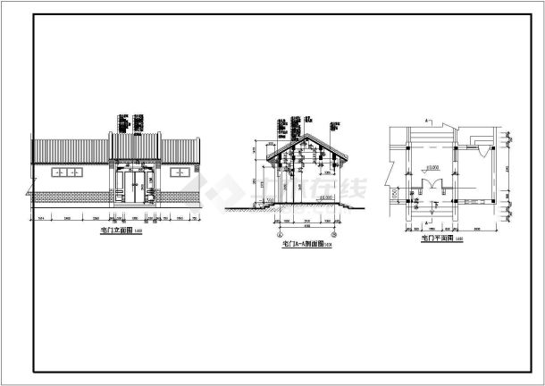 【北京市】某地区大型四合院建施图-图二