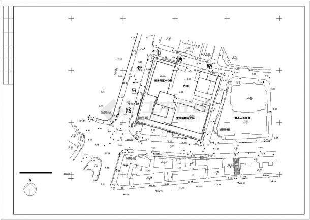 【青岛】火车站酒店建筑总平面规划图-图一