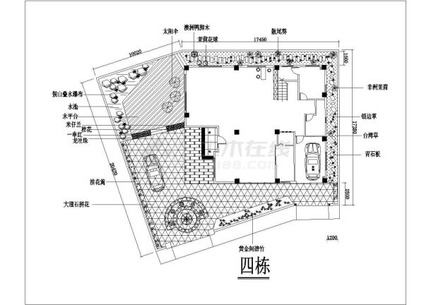 【江苏省】某地区小型别墅庭院景观设计方案-图一