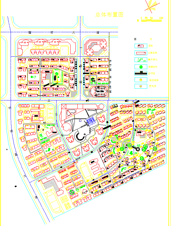 某地大型居住小区建筑详细规划图纸_图1