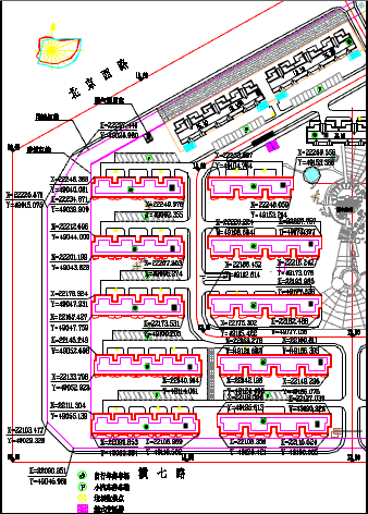 某地大型住宅小区详细规划总平面图纸_图1