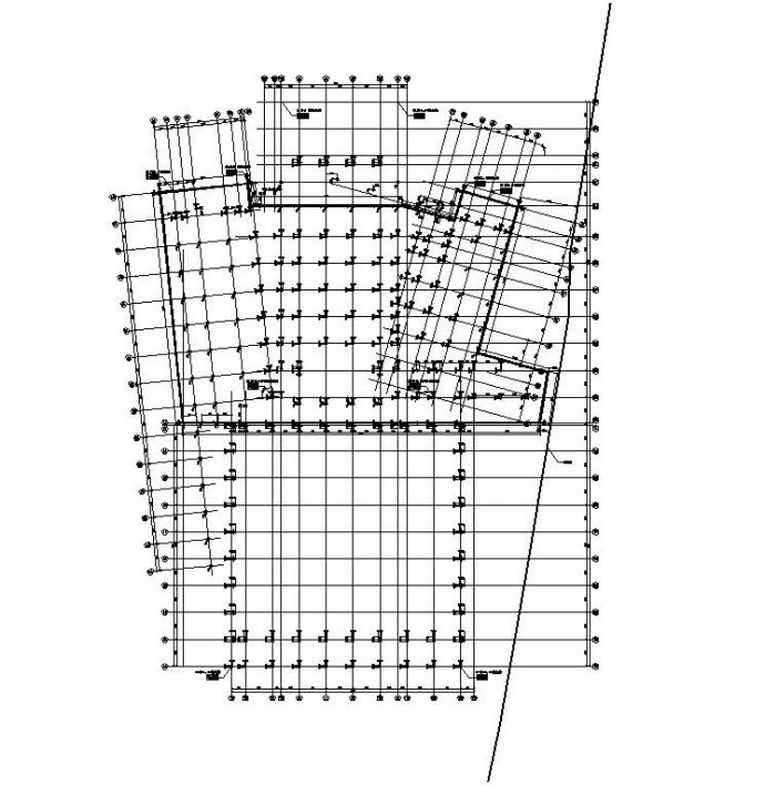 某会展中心地下室軸網定位图_图1