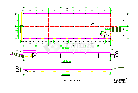 某自行车车棚建筑设计施工图（共5张）-图一